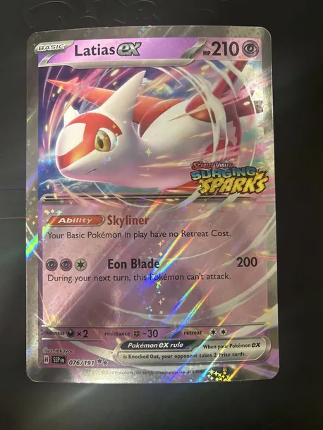 076 191 pokemon card x2 Latias ex 076/191 - Surging Sparks this Pokemon cant attack. Latias ex - 076/191 (Surging