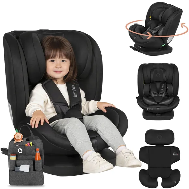 Fotelik samochodowy OBROTOWY isofix 40-150cm + organizer LIONELO I-SIZE