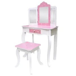 drewniana-toaletka-dla-dzieci-z-trzema-lustrami-krzeselko-bialy-rozowy-sol