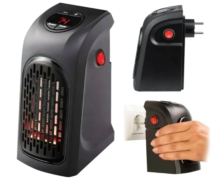 GRZEJNIK ELEKTRYCZNY MINI FARELKA TERMOWENTYLATOR DO GNIAZDKA OGRZEWACZ
