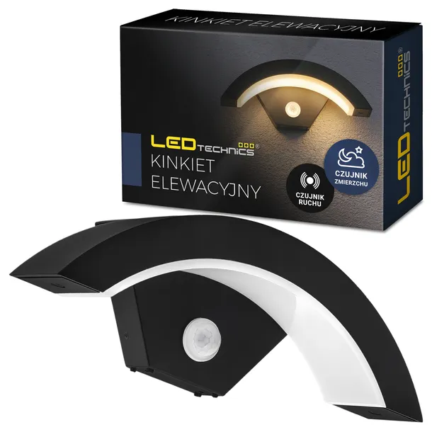 Kinkiet Zewnętrzny LED Lampa Elewacyjna IP65 Czujnik Ruchu Zmierzchu