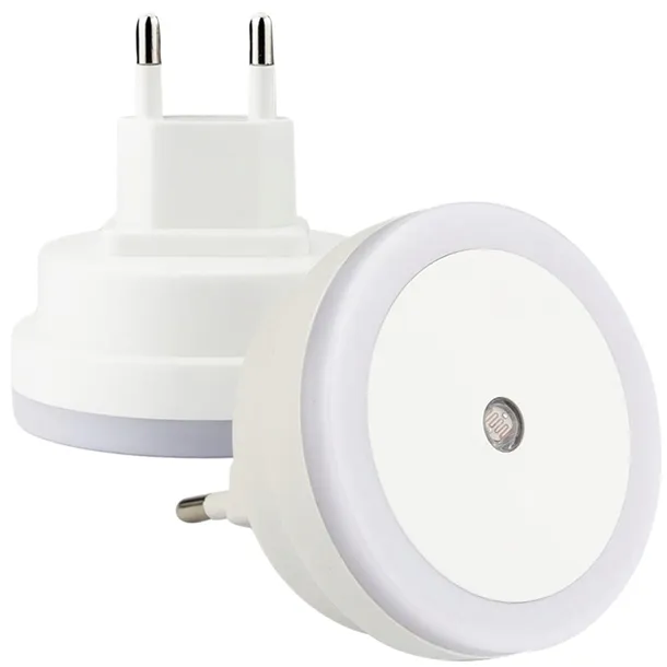 Lampka LED nocna do kontaktu z czujnikiem zmierzchu do sypialni