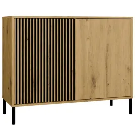 komoda-front-ryflowany-szafka-kamaro-2d-slim-gladki-dab-artisan-lamele