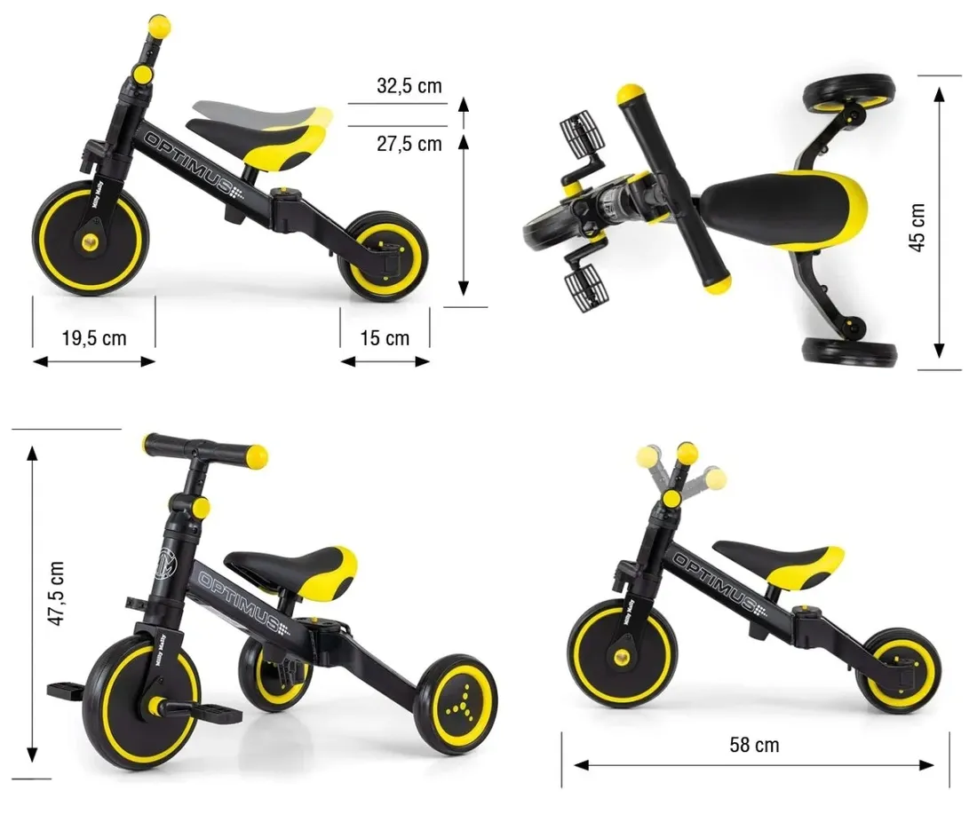 rowerek-3w1-optimus-black-stan-nowy