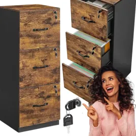 szafka-biurowa-na-dokumenty-drukarke-zamykana-z-3-szufladami-waska-polka