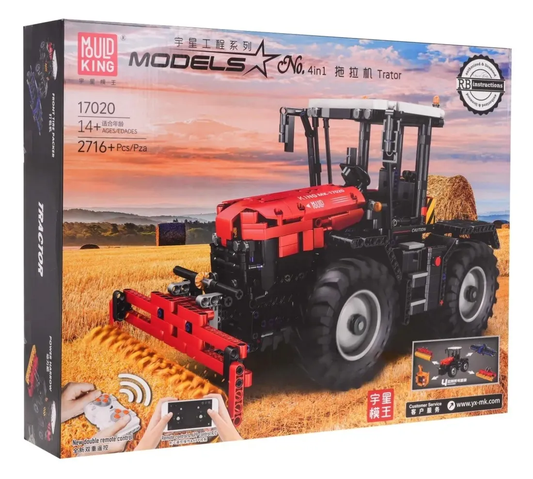 klocki-rc-czerwony-traktor-2716el-stan-nowy