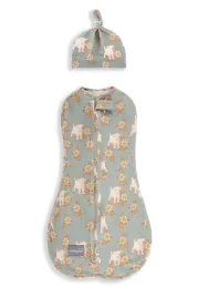 sleepee-otulacz-first-step-z-czapeczka-vintage-animals-sky-blue