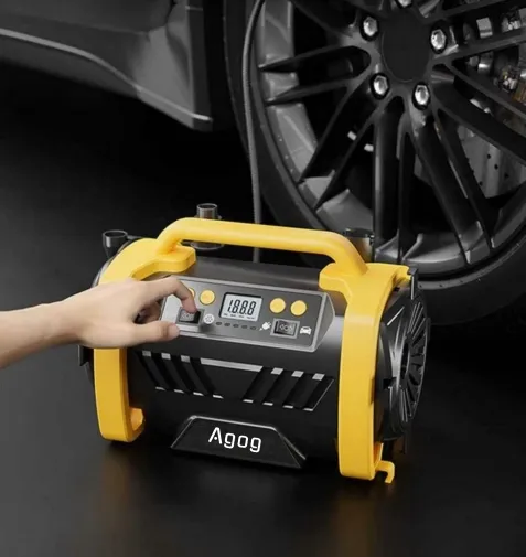 kompresor-samochodowy-12v-230v-sprezarka-przenosna-bezolejowy-pompka-zestaw-marka-agog-stan-opakowania-oryginalne