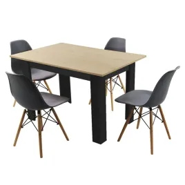 zestaw-stol-120x80-blat-jasny-dab-sonoma-nogi-czarne-4-ciemno-szare-krzesla