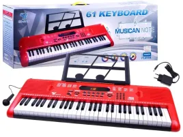 organy-keyboard-z-mikrofonem-61kl-czerwone-in0132