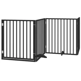 bramka-ograniczajaca-dla-psa-czarna-320-x-90-x-2-cm-drewno-topolowe