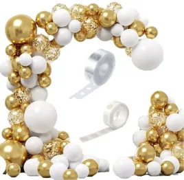 girlanda-balonowa-biala-zlota-dekoracje-na-komunie-balony-biale-122-szt