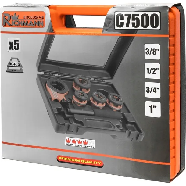 richmann-gwintownica-reczna-narzynki-do-rur-4-glowice-5el-3-8-3-4-1-2-1-marka-corona-richmann