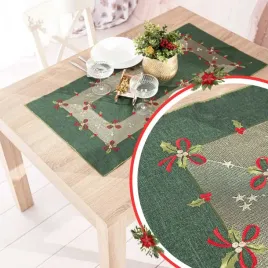 bieznik-swiatecznym-haftowany-odcien-zielony-50x100-cm-swiateczne-kokardy