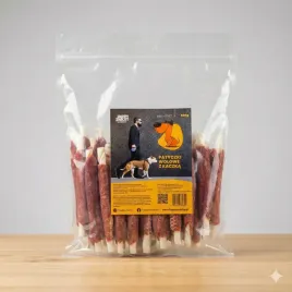 patyczki-wolowe-z-kaczka-bezglutenowy-przysmak-dla-psa-happy-snacky-500g