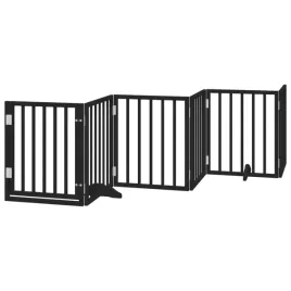 bramka-dla-psa-skladana-czarna-z-drewna-topolowego-300-x-60-cm