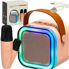 zestaw-do-karaoke-glosnik-bluetooth-2-mikrofony-usb-led-6w-rozowy