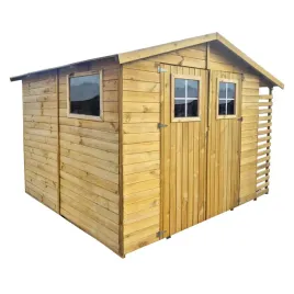 domek-narzedziowy-dwudrzwiowy-z-drewutnia-drewniany-695m2-narzedziownia