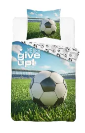 posciel-mlodziezowa-160x200-biala-z-pilka-nozna-never-give-up-dream-collect