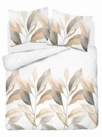 posciel-satynowa-160x200-biala-bezowe-liscie-home-elegance
