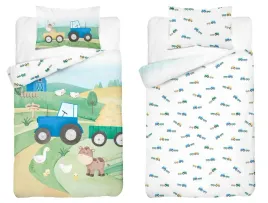posciel-bambusowa-dziecieca-100x135-z-niebieskim-traktorem-na-farmie-baby-b