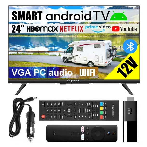 Telewizor samochodowy SMART TV 24 ANDROID WiFi Bluetooth 12V TIR