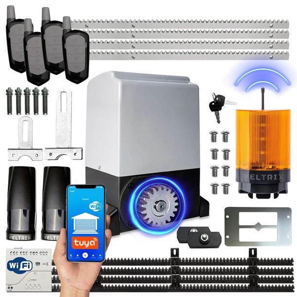 Napęd bramy PRZESUWNEJ ZESTAW 800kg + 4 piloty + lampa LED + WIFI