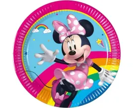 talerzyki-papierowe-minnie-rainbow-makes-me-smile-20-cm-8-szt