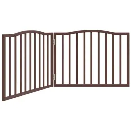 skladana-bramka-dla-psa-2-panele-brazowy-dab-160-cm-drewno