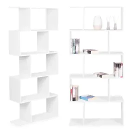 nowoczesny-regal-do-salonu-kratka-5-polek-na-ksiazki-bialy-modernhome