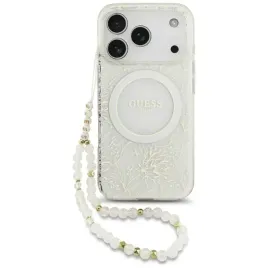 etui-guess-iml-flowers-electro-pearl-strap-magsafe-do-iphone-17-pro-bialy