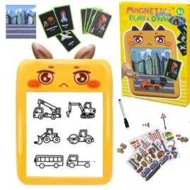 tablica-magnetyczna-do-rysowania-dla-dzieci-ukladanka-auta-pojazdy-pisak