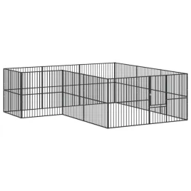 klatka-dla-psa-i-malych-zwierzat-303x300x100-cm-czarna-stal-galwanizowa