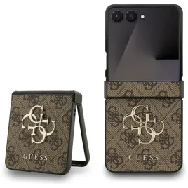 etui-guess-big-4g-logo-classic-logo-do-samsung-galaxy-z-flip7-brazowy