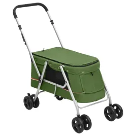 skladany-wozek-dla-psa-z-daszkiem-i-siateczka-zielony-100-x-49-x-96-cm