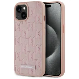 etui-karl-lagerfeld-leather-monogram-metal-logo-magsafe-do-iphone-15-rozowy