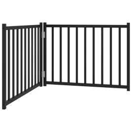 skladana-bramka-dla-psa-2-panele-czarna-160-cm-drewniana