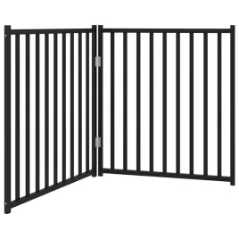 skladana-bramka-dla-psa-2-panele-czarna-160-cm-drewniana