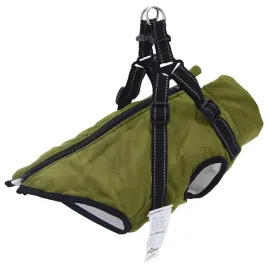 plaszcz-dla-psa-z-szelkami-wodoodporny-zielony-l36