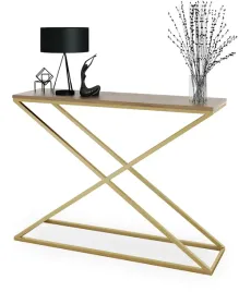 loftowa-konsola-x-przedpokoj-metal-110x30x80-zlota-dab-lancelot