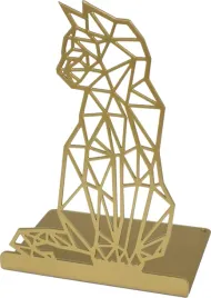 podporka-do-ksiazek-kot-geometryczny-metal-zloty