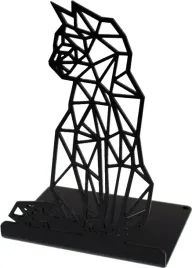 podporka-do-ksiazek-kot-geometryczny-metal-czarny