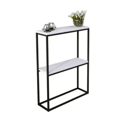 konsola-podwojna-z-polka-przedpokoj-loft-60x20h80-czarna-blat-bialy-mat