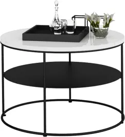 stolik-kawowy-okragly-z-polka-loft-salon-55x55x37-czarny-bialy-polysk