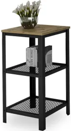 regal-skrecany-3-poziomy-industrial-salon-40x40x80-czarny-dab-artisan