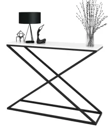 loftowa-konsola-x-przedpokoj-metal-110x30x80-czarna-bialy-polysk