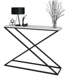 loftowa-konsola-x-przedpokoj-metal-110x30x80-czarna-bialy-mat