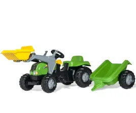 rolly-toys-023134-traktor-rolly-kid-x-z-lyzka-i-przyczepa-zielony