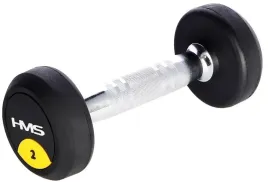 hms-hantla-hantelka-ciezarek-gumowany-chromowany-do-cwiczen-fitness-2-kg