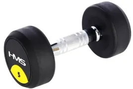 hms-hantla-hantelka-ciezarek-gumowany-chromowany-do-cwiczen-fitness-5-kg